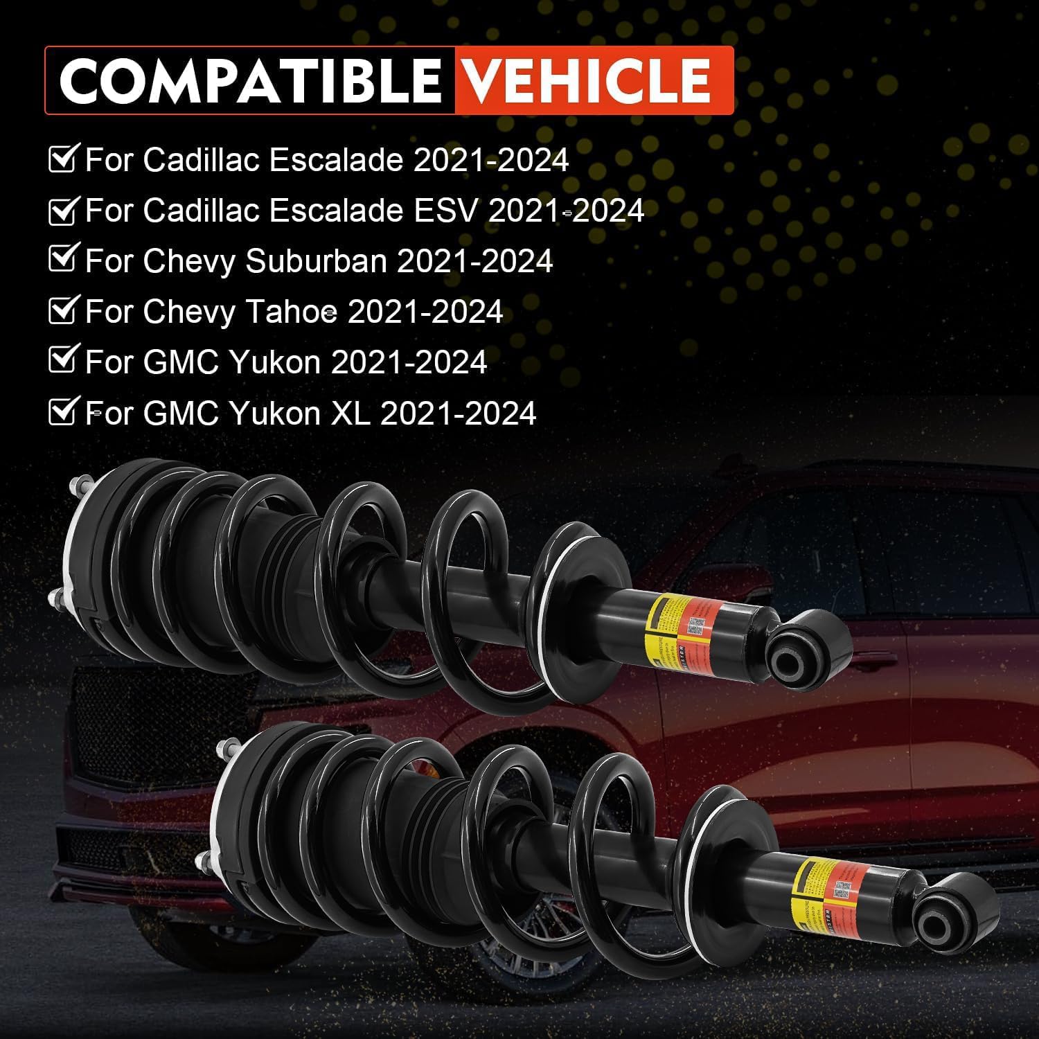 84808106 84808104 Rear Shock Absorbers Struts Assys W/Electric Compatible with Escalade Yukon Tahoe Sierra 2021-2024 fits for GMC Sierra 2021-2024