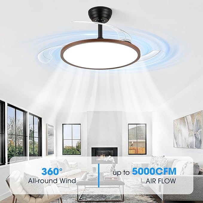 Ventilador de Techo 42 Pulgadas con Luz, 6 Velocidades, 120V miniatura 3