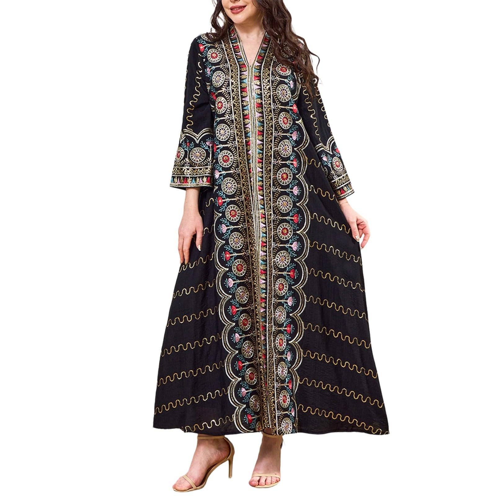Generisch Damen Strandkleid Lose Kaftan Kleid Lange Bikini Cover Ups Sommer Maxikleid Boho Strandponcho Beach Maxi Dresses Sommerkleider Beachwear Langes Nachthemd Nachtwäsche