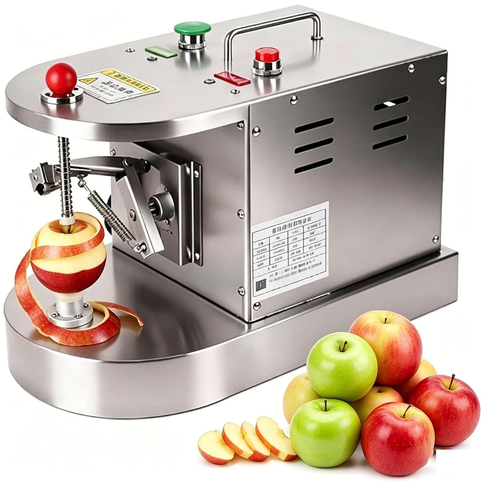 Sbucciatrice automatica per arance, pelapatate elettrico professionale in acciaio inox per limoni e arance, altezza e spessore regolabili, 500 pezzi/h, ideale per l'uso in cucine di ristoranti.