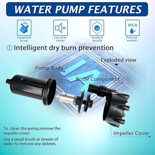 Miniatura 4 de WaterRebirth (PB3000,3000GPH) Bomba de agua sumergible de alto flujo-CasaBomba de agua en línea-Bomba sumergible-Bomba de transferencia de