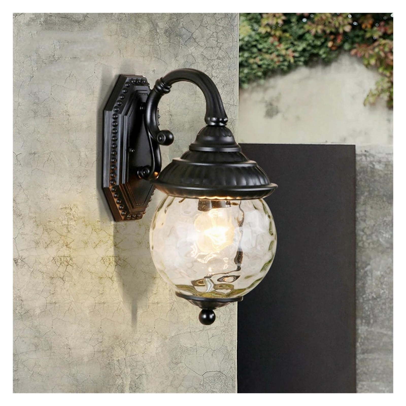 CWCQGH Wall Sconces, European Glass Wall lamp Outdoor Spherical Waterproof Retro Wall lamp Outdoor Decorative Lighting fixtures