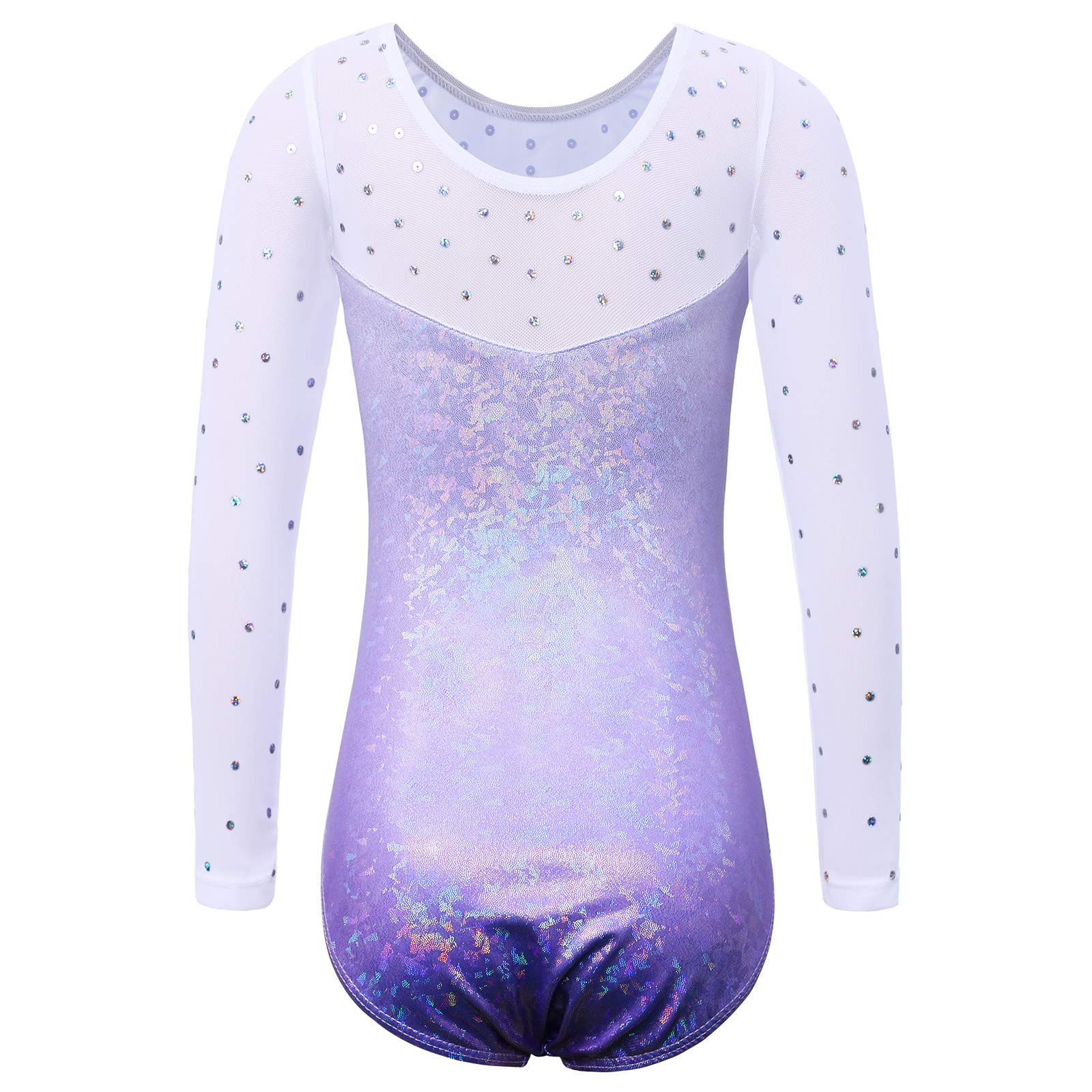 Niña Maillots de Gimnasia Mangas Largas con Lentejuelas en Tul — view 11