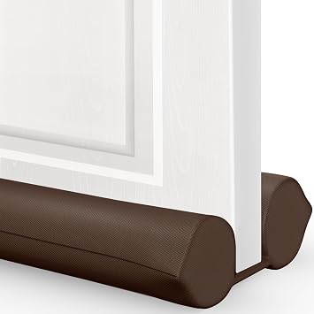 Comfyanno Under Door Draft Stopper - Bottom Door Gap Filler & Seal - Fits 24 to 30 Door, Block Cold Air, Noise, Sound, Wind, Bugs, Easy to Install, Double Side Block, No Adhesive, Brown