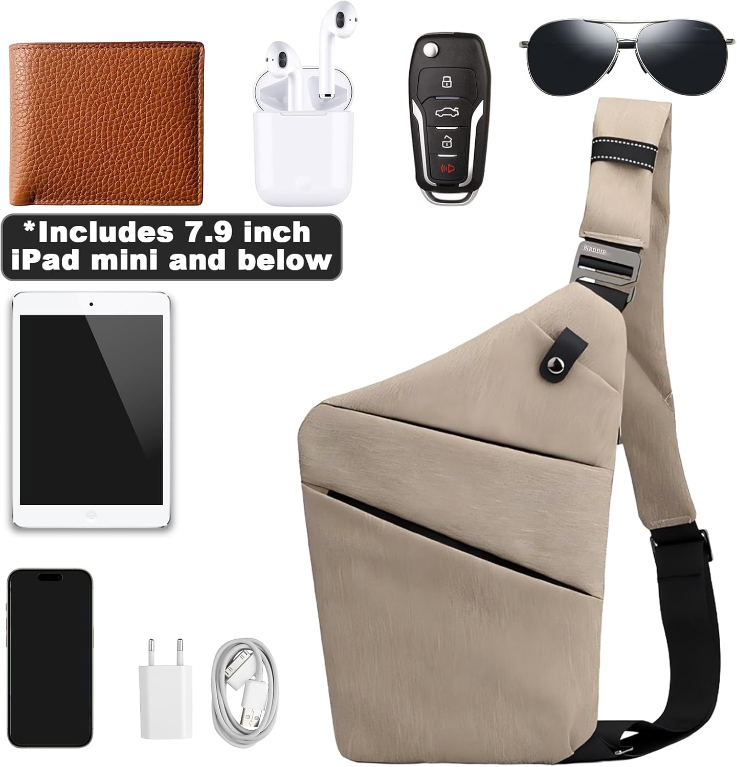 Anti Theft Travel Bag, One Shoulder Large Capacity Cross-body Bag Chest Fashion Lightweight Sling Bags for Travel Sports - Image 4