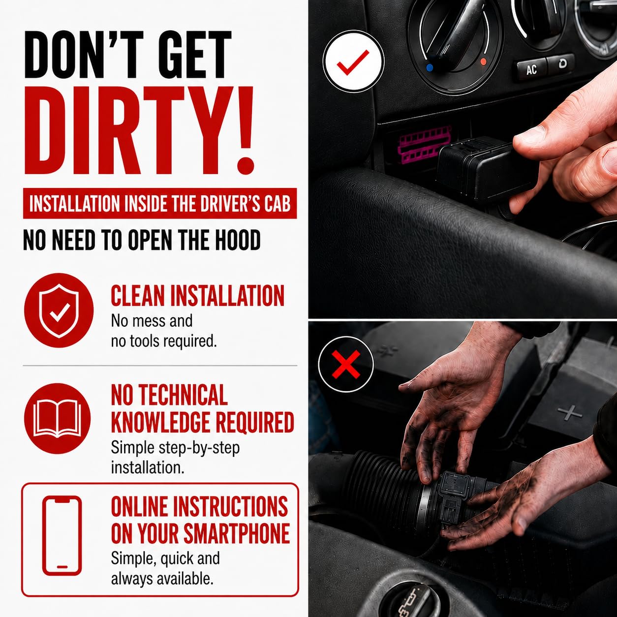 Boîtier Additionnel OBD2B v4 pour Arkana 1.3 TCe / 1.6 2019 de puissance | Jusqu’à +20% de puissance pour Alfa Romeo essence Installation Plug&Play sans outil ni modification ECU Guide QR