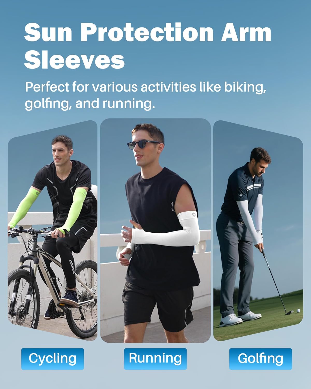 Arm Sleeves for Men Women UV Sun Protection Compression Arm Warmer Tattoo Cover Up, Sports Golf Cooling Sleeves - Image 6