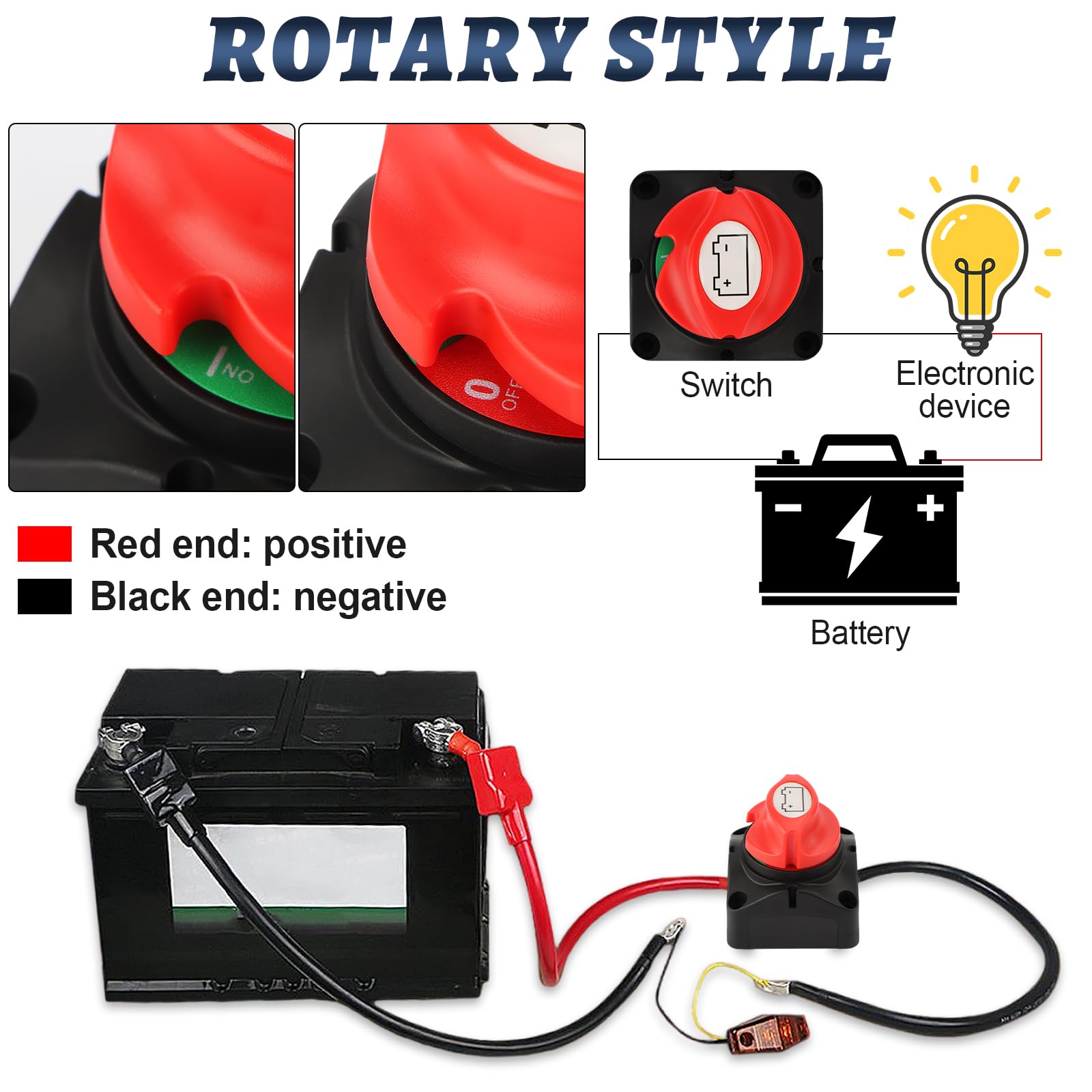 2 Pezzi Interruttore Stacca Batteria, 300A Interruttore di sconnessione della batteria(24-48V), Adatto per barche, motocicli, yacht, automobili, veicoli a motore, attrezzature marine e camper