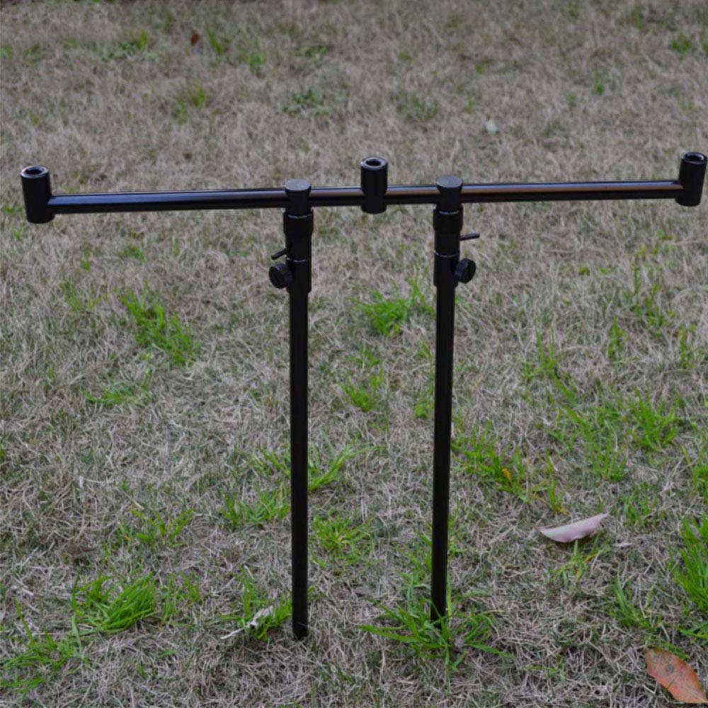 Lot 2 Supports De Canne Télescopiques 25-40 Cm – Alliage Alu Noir – Pour Pêche à La Carpe – Pointes Pointues, Ajustement Par écrou