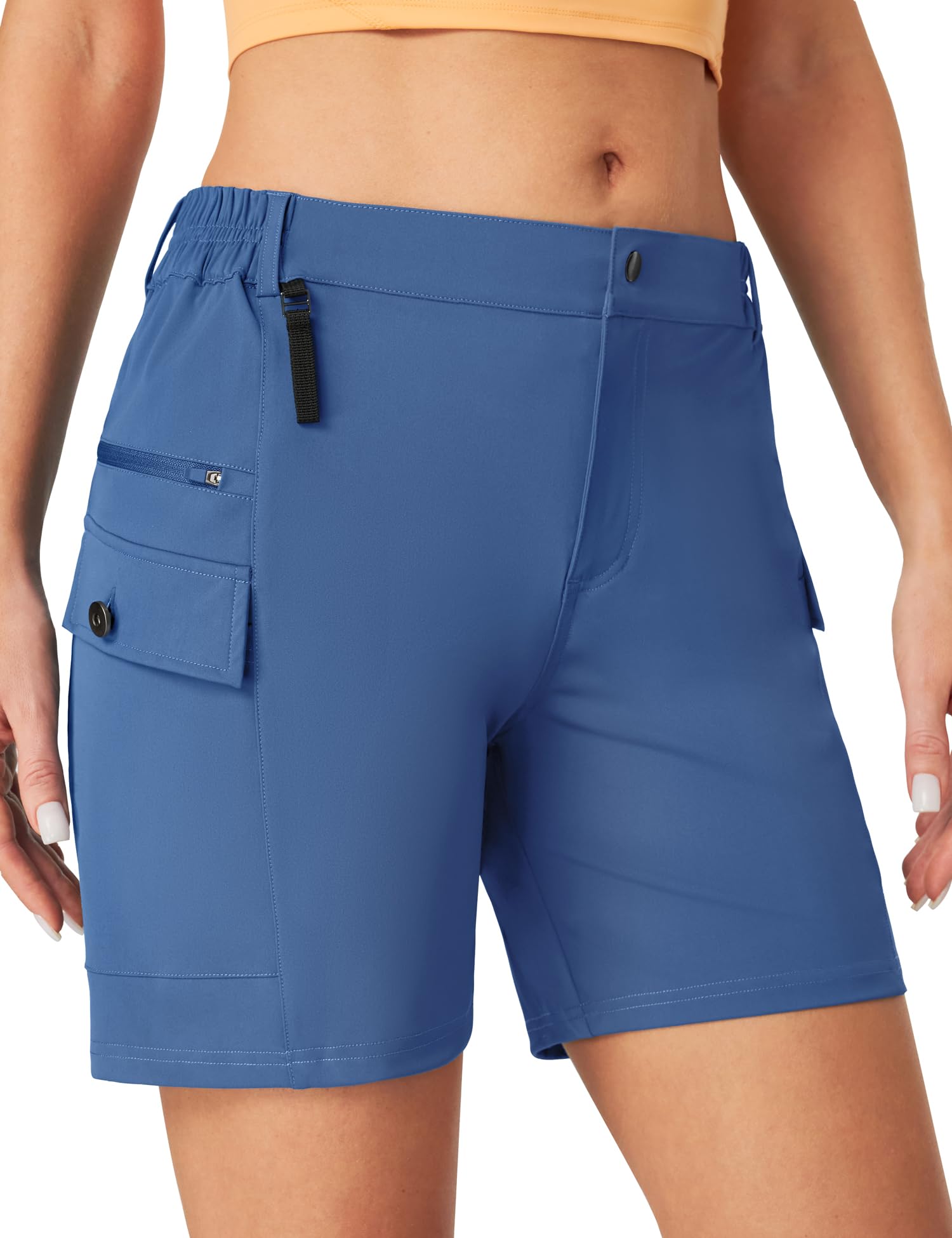 Ewedoos Womens Hiking Shorts Stretchy Cargo Shorts with Pockets Quick Dry UPF 50+ Golf Athletic Outdoor Summer Shorts