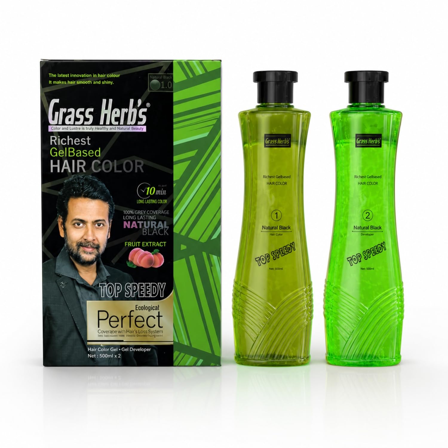 Grass Herbs Richest Gel Based Hair Color, Natural Black 1.0, 100% Grey Coverage, Long Lasting, Fruit Extract, 500ml x 2-picture-10