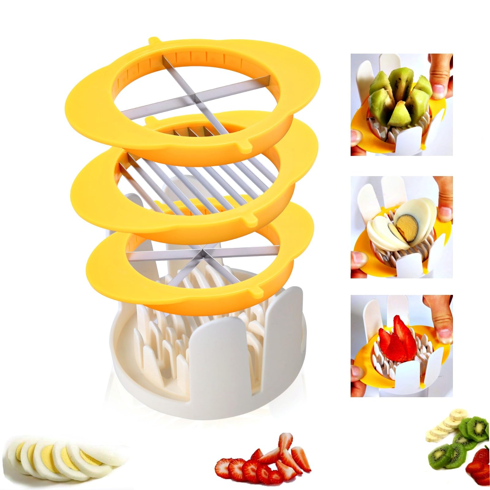 Amazon.com: Jawbush 3-in-1 Egg Slicer with Sharp Stainless Steel