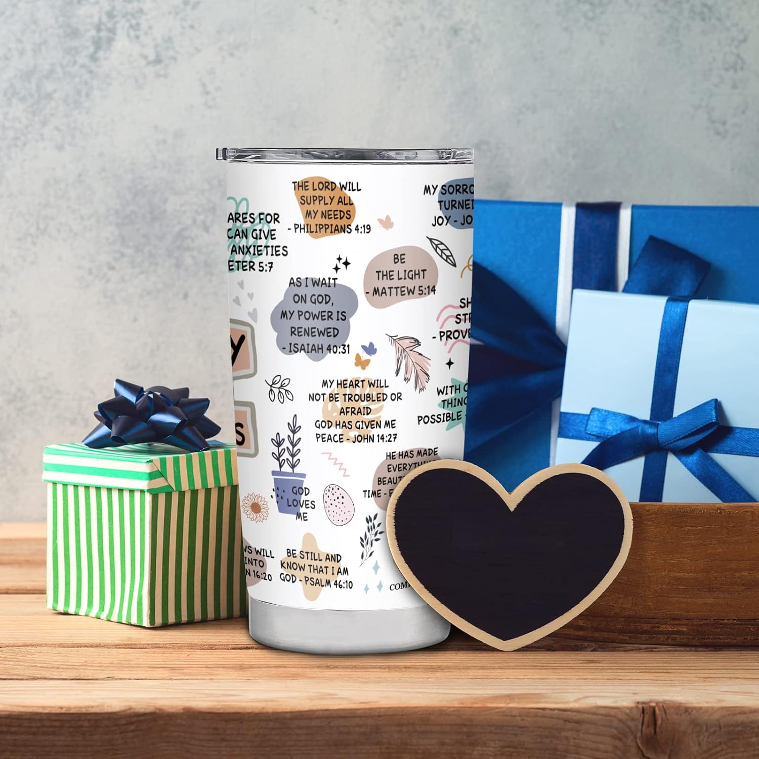 Christian Tumbler - Religious & Spiritual Gifts for Women, Bible Verse Coffee Mug 20oz - Image 7