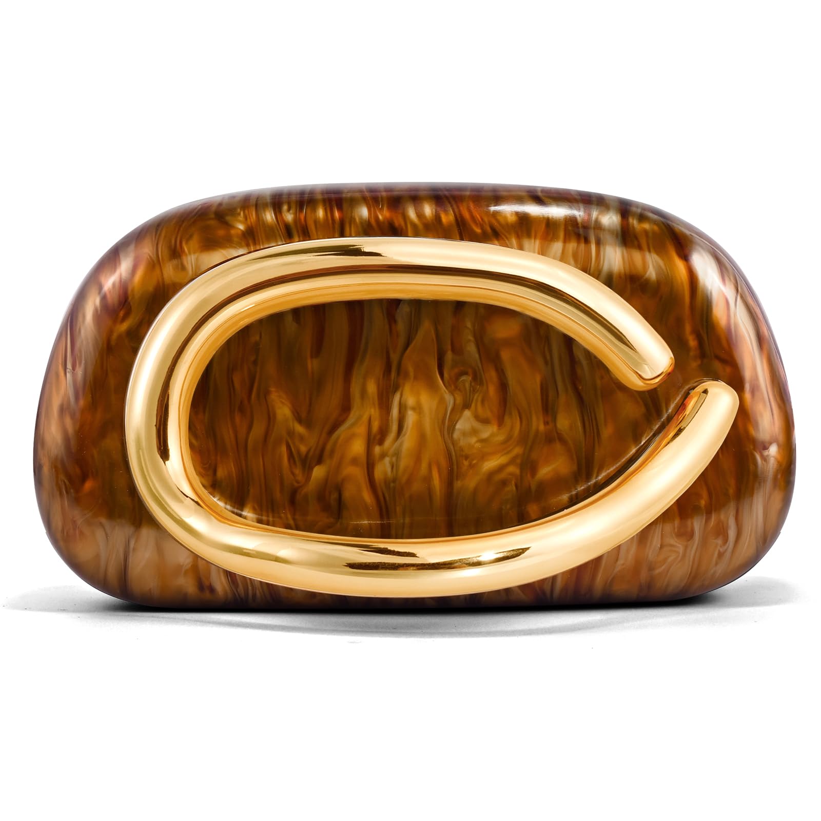 NEWROGENG Clutch Purses for Women Formal, PU Leather/Marble Acrylic Evening Bags with Chain, Trendy Metal Handle Purses 2025