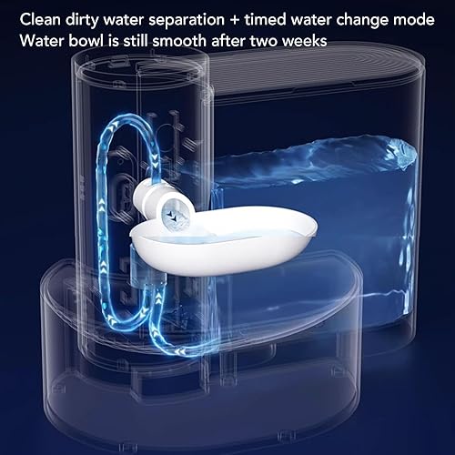 Miniatura 5 de Aramox Dispensador de agua inteligente para gatos, cuenco de agua automático para mascotas, 3 L, agua que fluye con batería recargable de 2000 mAh