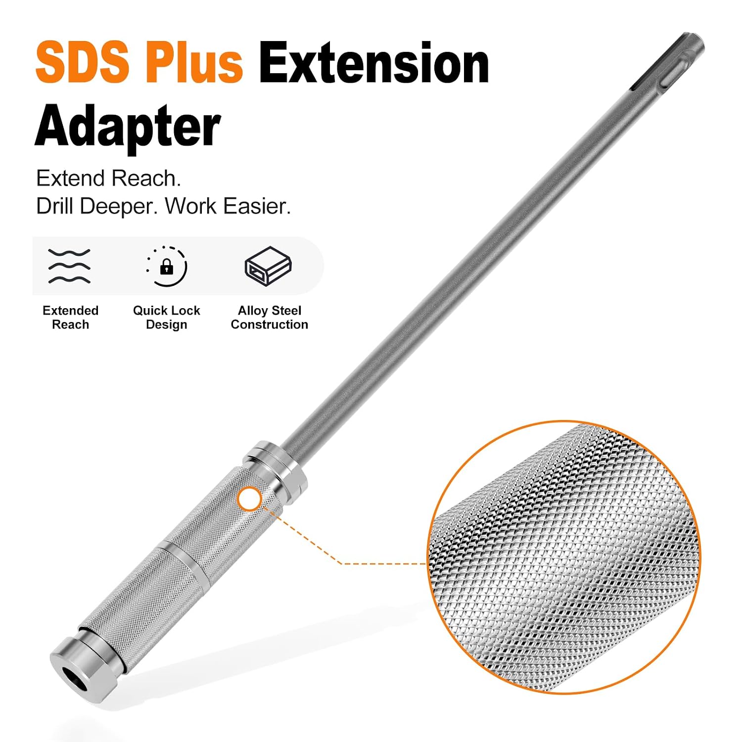 SDS Plus to SDS Plus Adapter with 3.74" Extension Shaft