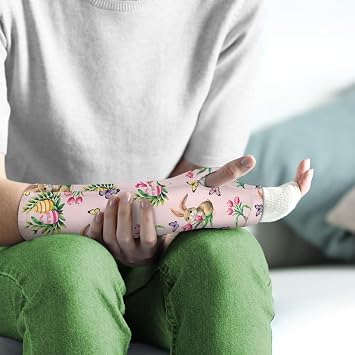 Bunny Pink Arm Cast Cover Elastic Arm Cast Protector Easter Decorative Cast Cover Reusable Arm Cast Protector Size S Scratcher Protector Sleeves for Arm Women