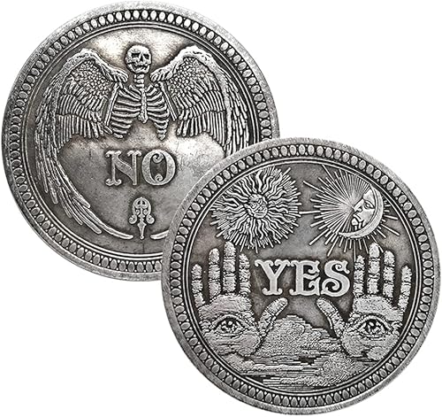 Yes or No Challenge Coin Decision Maker Lucky Coin Antique Silver