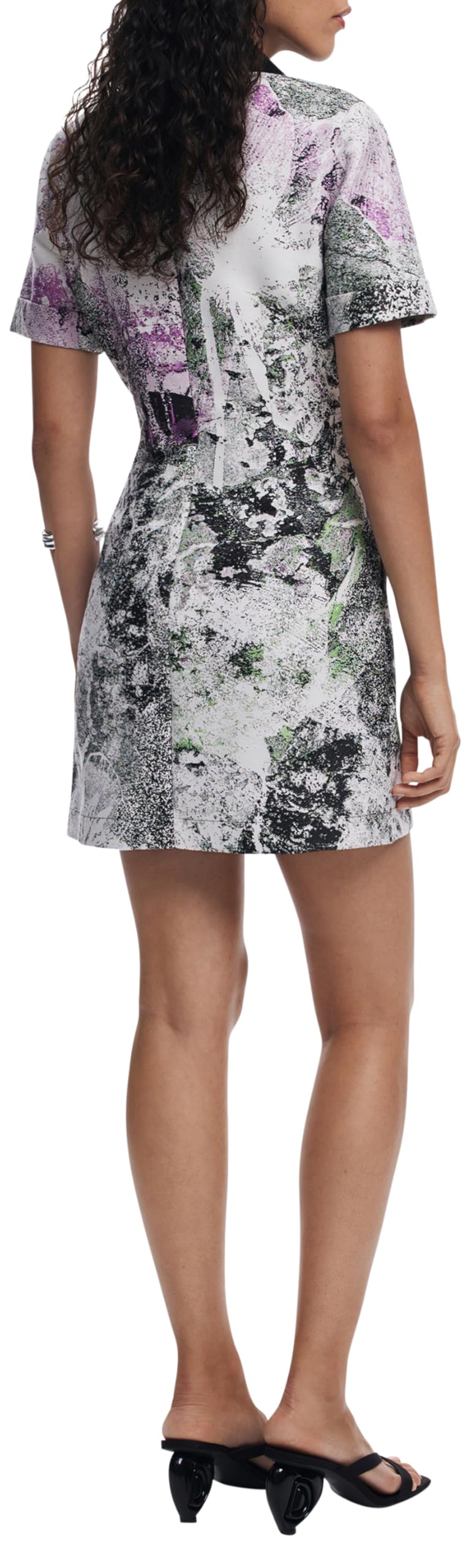 Desigual Vest_Yigal_LACRO Casual Dress, Negro/Blanco, XL Women's