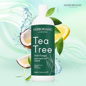 Antibacterial Body Wash with Tea Tree Oil - Anti-Fungal Shower Wash for Men - Effective Against Jock Itch, Athlete's Foot - Tea Tree Shower Gel for Cleansing and Protection