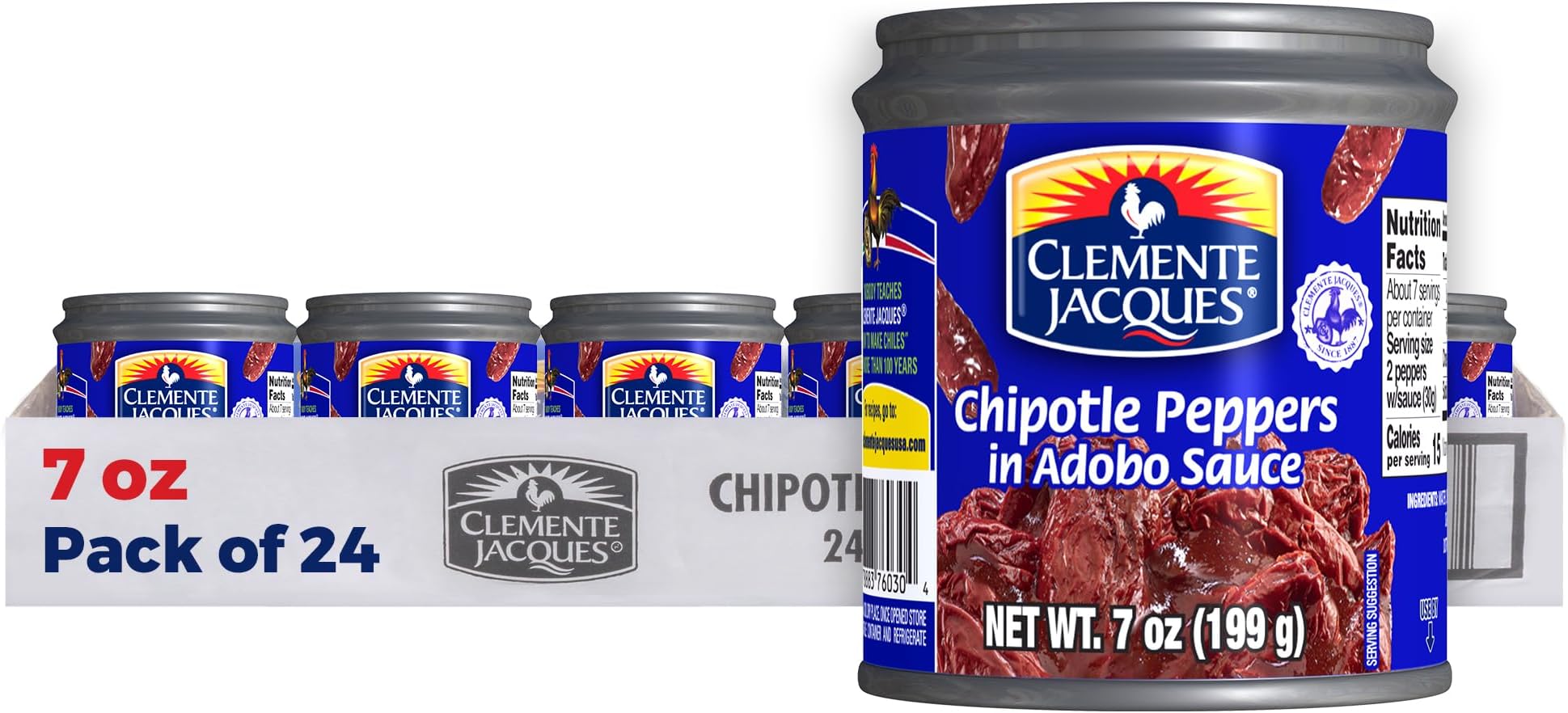 Chipotle Peppers in Adobo Sauce, 7 oz (Pack of 24)