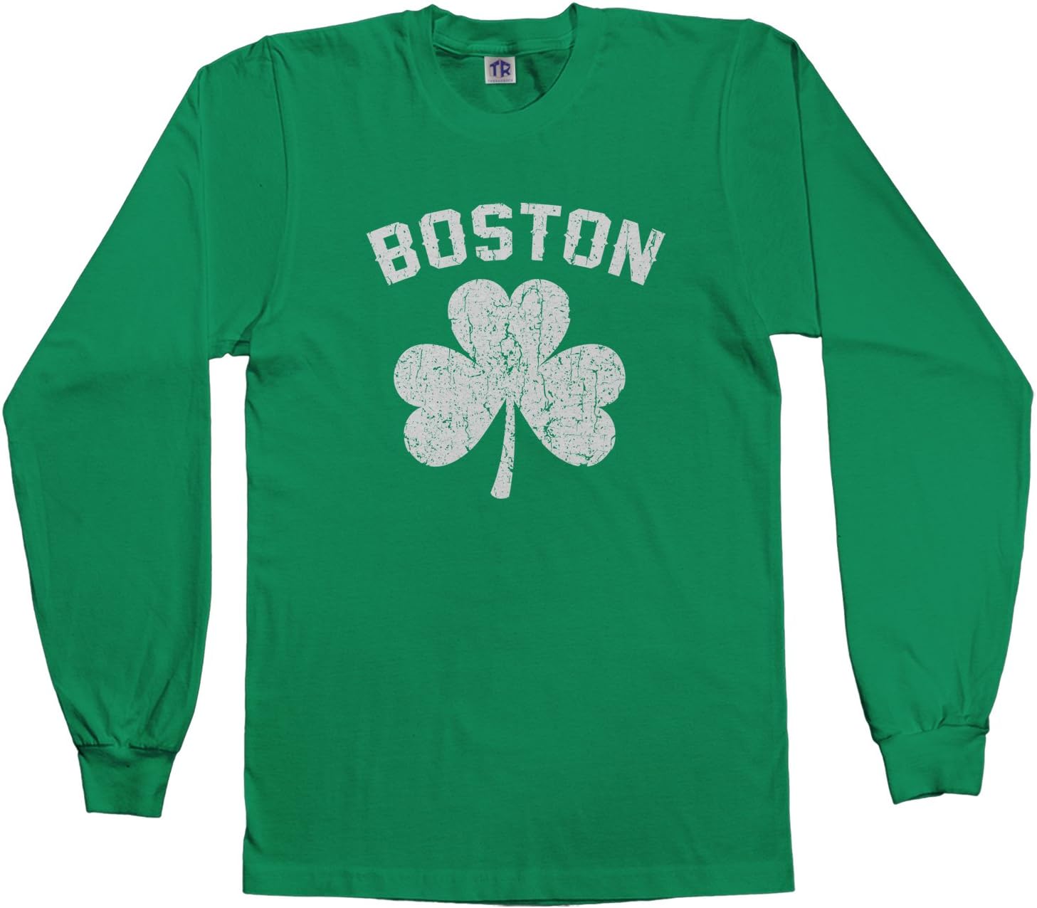 Threadrock Big Boys' Boston Shamrock Irish Pride Youth L/S T-Shirt