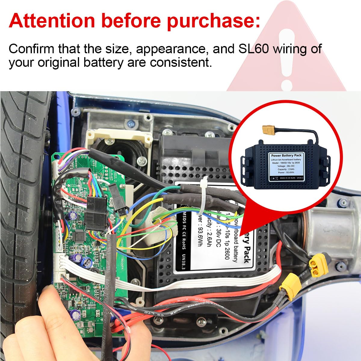 Batterie Lithium-ion Pour Hoverboard 36V 6000mAh