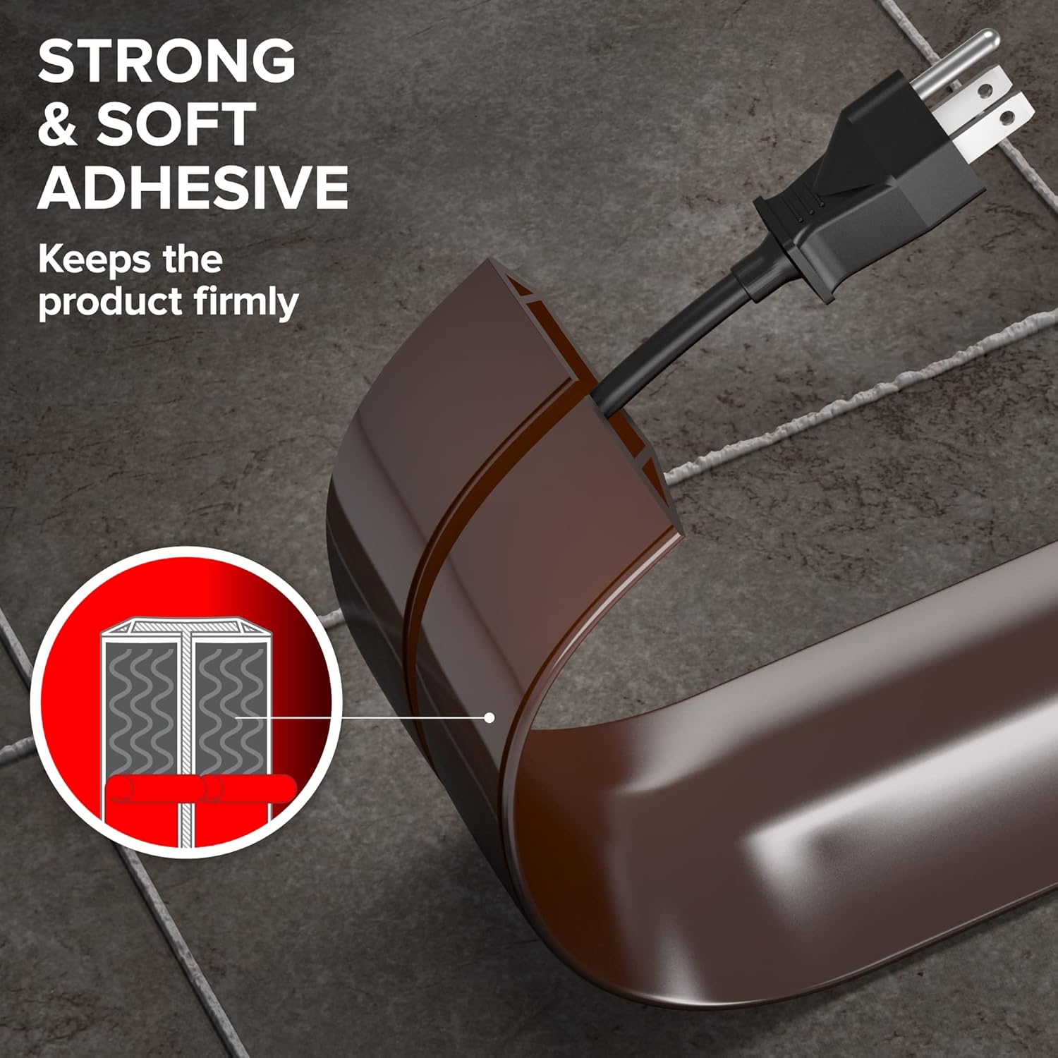 Floor Cord Cover by X-Protector – 5’ Overfloor Cord Protector – Self-Adhesive Power Cable Protector – Silicone Cord Protector – Ideal Extension Cord Cover to Protect Wires On Floor (60 in)