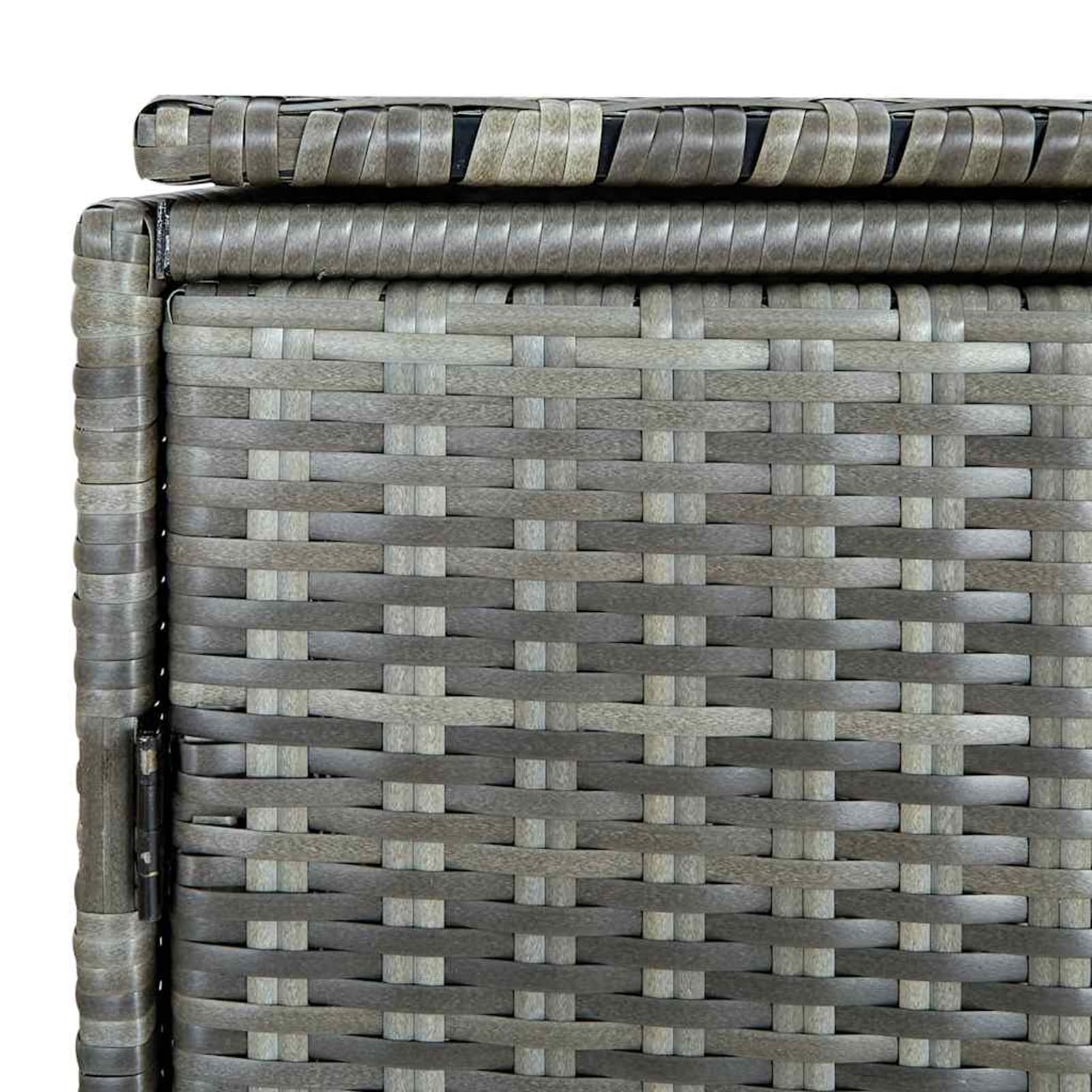 Gecheer Mülltonnenbox für 2 Tonnen Poly Rattan Anthrazit 148×77×111 cm mit Deckel und Schließsystem für Gartenlagerung