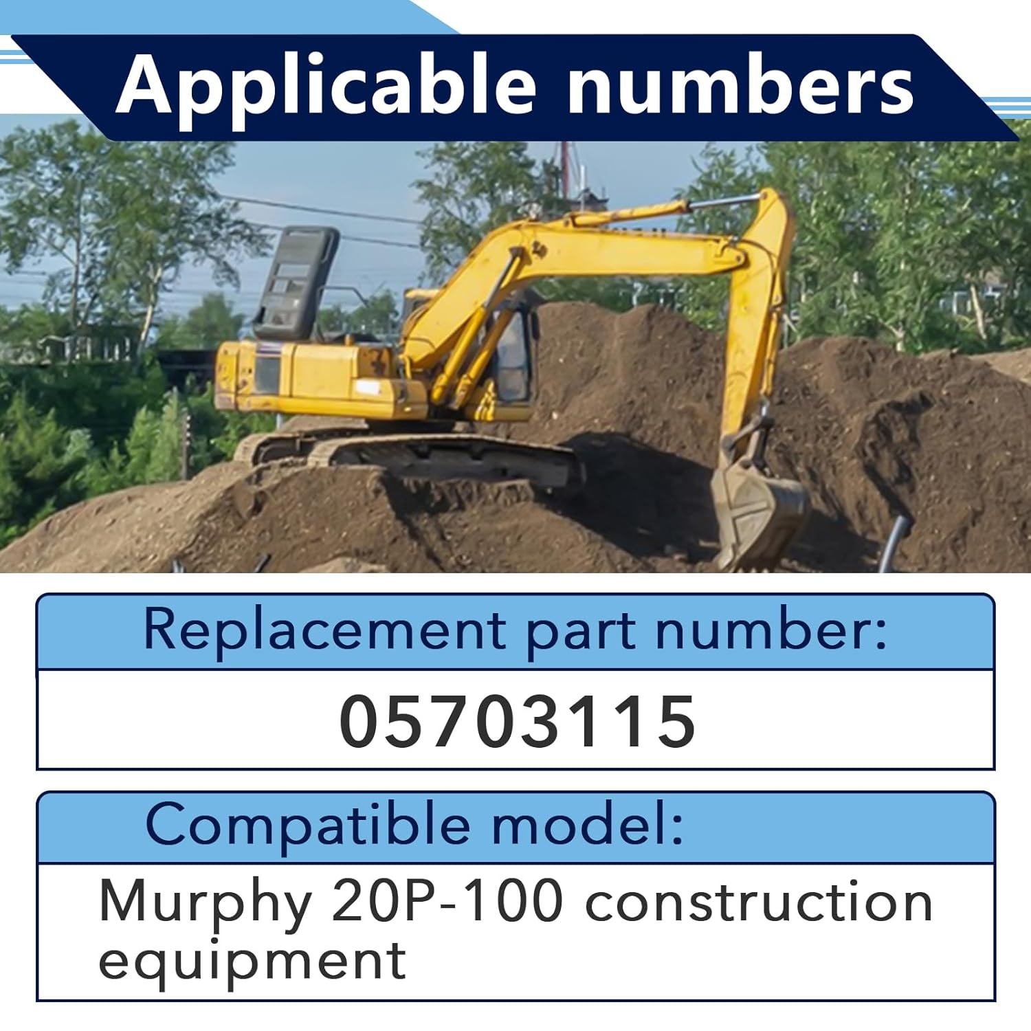 Oil Pressure Gauge 05703115 Compatible with Murphy Pressure Gague, 20P-100 Oil Pressure Gauge