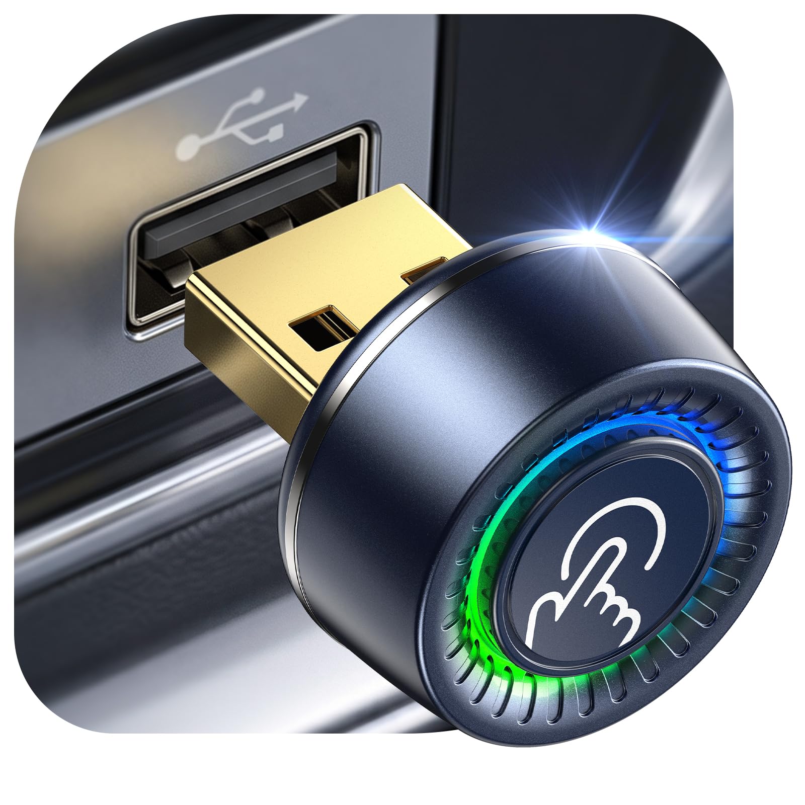 Versteckter CarPlay Wireless Adapter, 1-Tasten-Wechsel für 2 Phones, Kompatibel mit Apple CarPlay & Android Auto für Auto GPS Navigatio, Stabil, Geringe Latenz, iOS 10+ & Android 10+, Metall USB-A/C