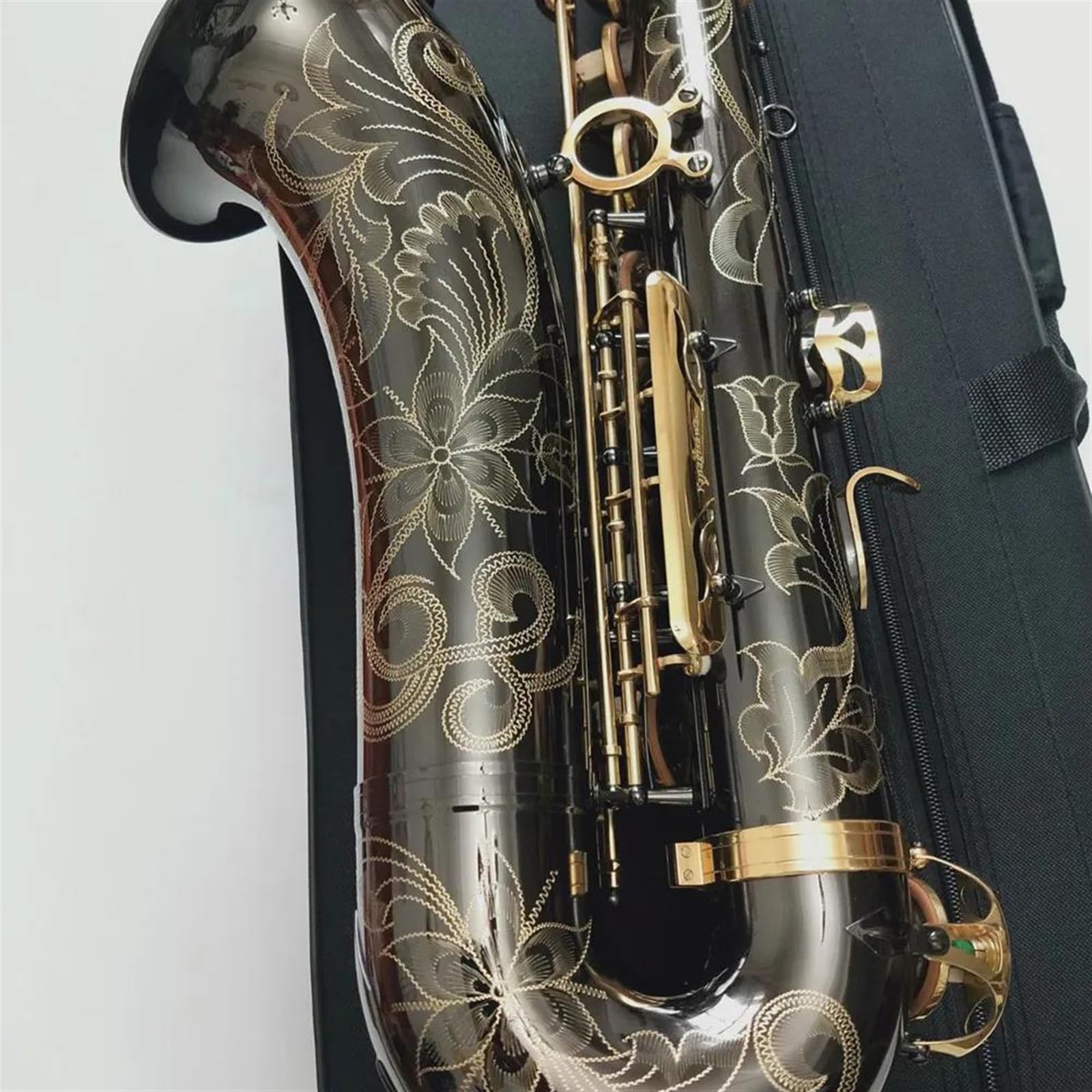 Strumento Sassofono Sassofono Tenore Professionale Performance Bb Flat Tune Musical Black Nickel Gold