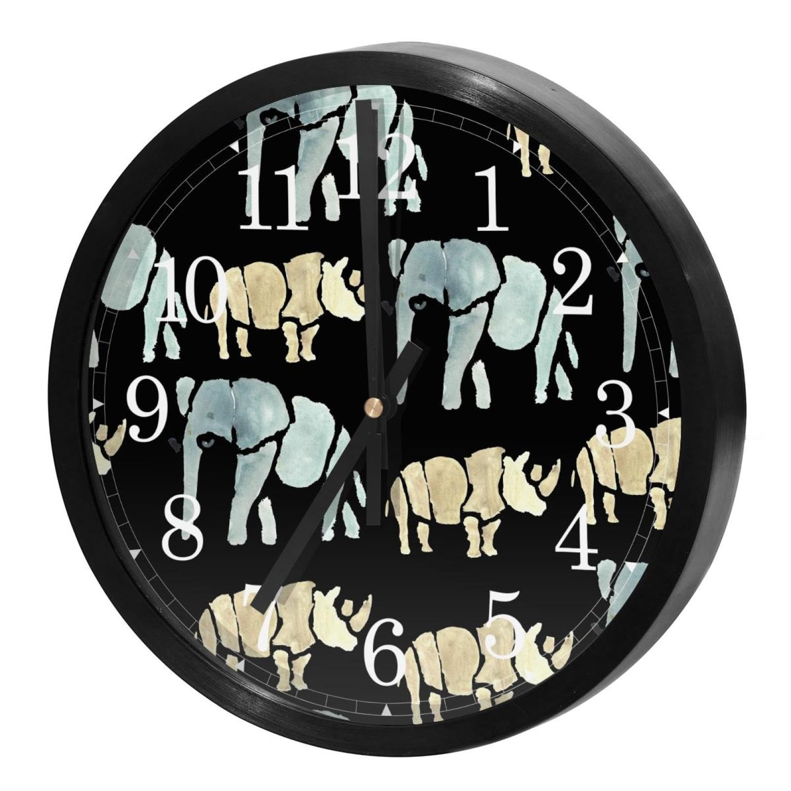 Horloge murale ronde sans tic-tac avec animaux d'Afrique pour salon et bureau studieux