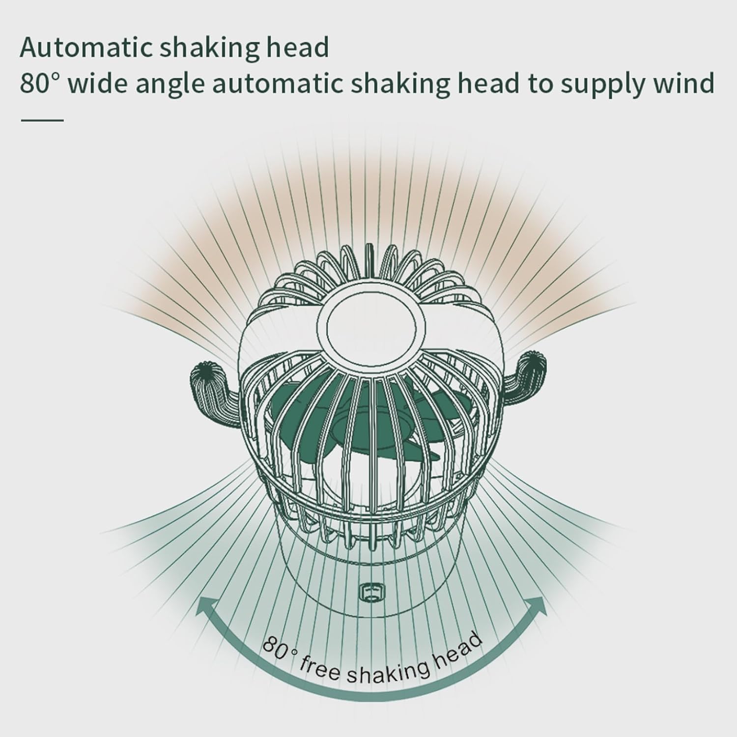 Table Fan Cactus Fan Cute Small Desk Fan Quiet 80 Degree Rotating USB Portable Table Fans 3 Speeds Cactus Decor Summer Essentials