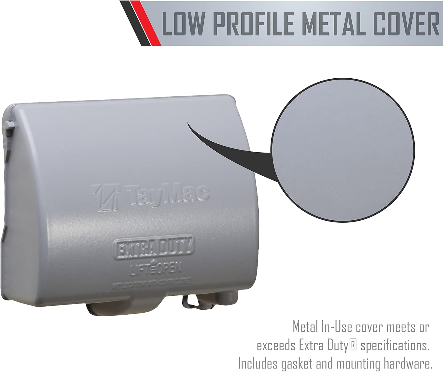 TayMac MX4380S EXTRA DUTY Gray 1-Gang Expandable Weatherproof In-use 3-1/2-in. Electrical Outlet Cover for Home Improvement, Outdoor Outlet Cover for Electrical Box, UFAST Configuration