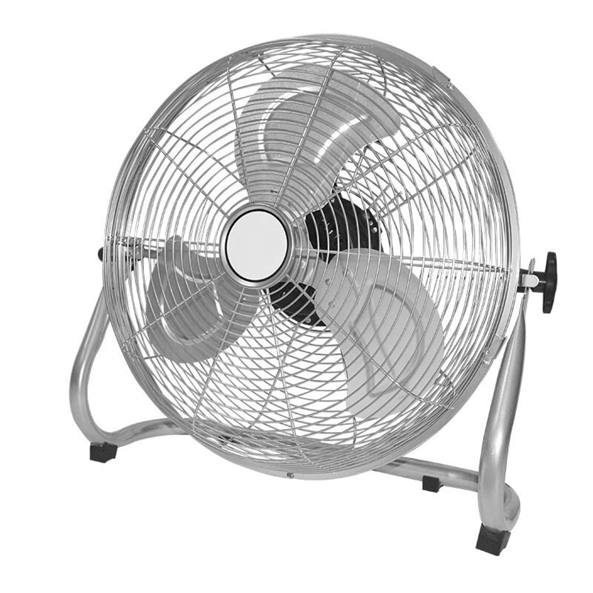 14" Heavy Duty Chrome Floor Fan with 4 Speeds Adjustable Head Metal