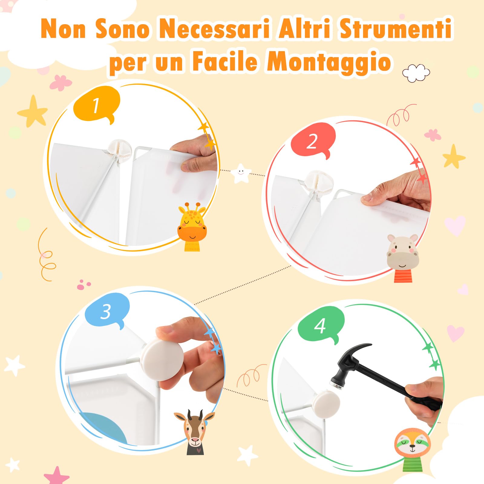 COSTWAY Guardaroba Portatile per Bambini, Armadio Guardaroba Modulare per Bambini con 8 Cubi, per Soggiorno, Camera da Letto, 75 x 35 x 145 cm (Bianco)