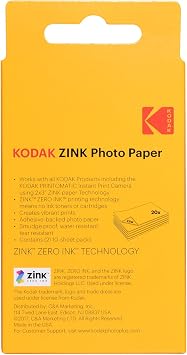 KODAK 2x3 Premium Sticky-Backed ZINK Photo Paper (20 Sheets) - Compatible With Kodak Step, Step Slim, Printomatic, Printomatic+, Smile+, Step Touch