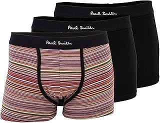 [ポール・スミス] メンズ ボクサーパンツ 3枚セット A3PCKJ 914C Men's Mixed Stripe And Black Boxer Briefs Three Pack パンツ アンダーウェア 下着 おしゃれ [並行輸入品]