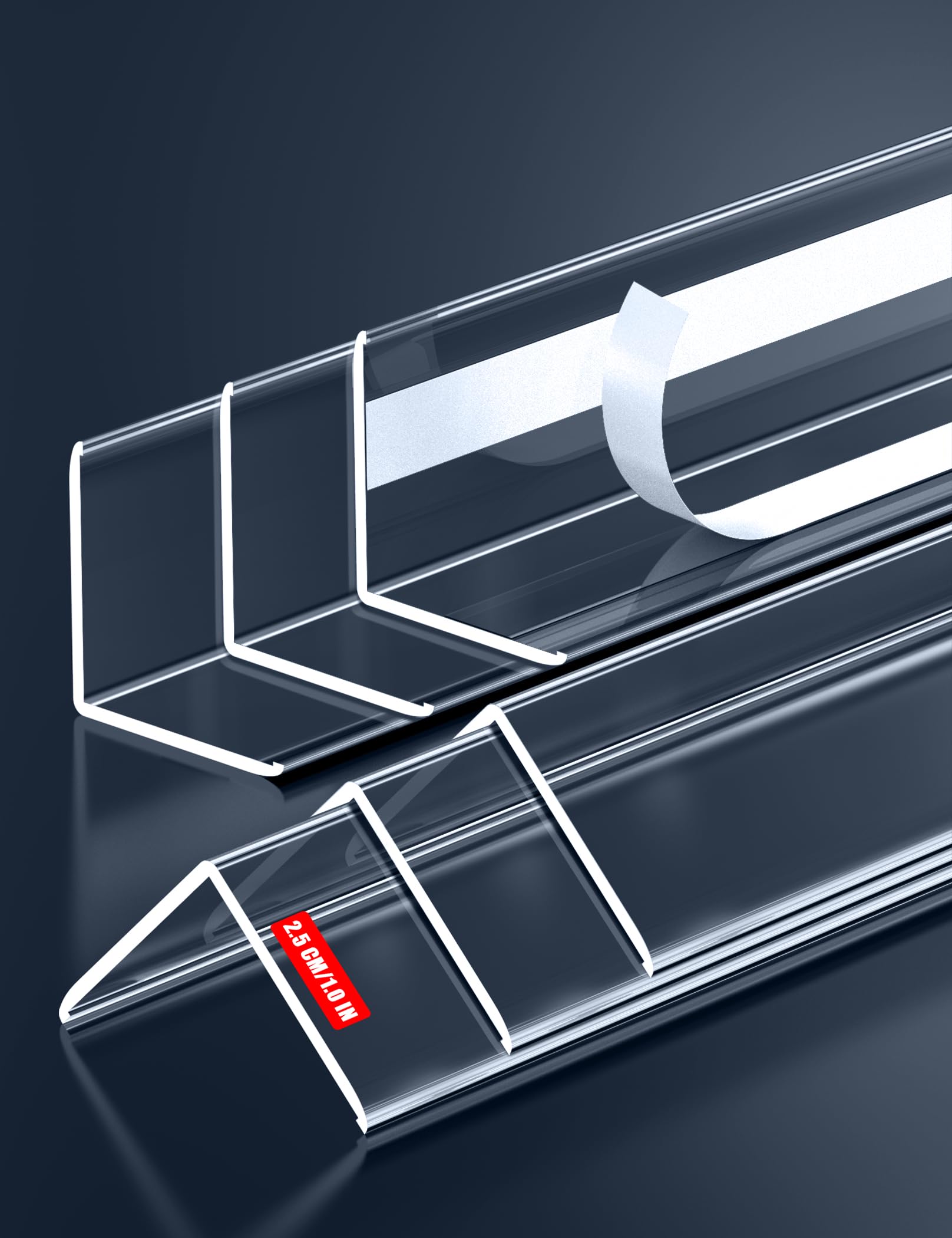 6PCS Clear Self-Adhesive Wall Corner Protectors，Corner Guards & Edge Protector for Wall Door Frame Cabinet Baseboard & Door, Table, Stair (48" X 1.0")