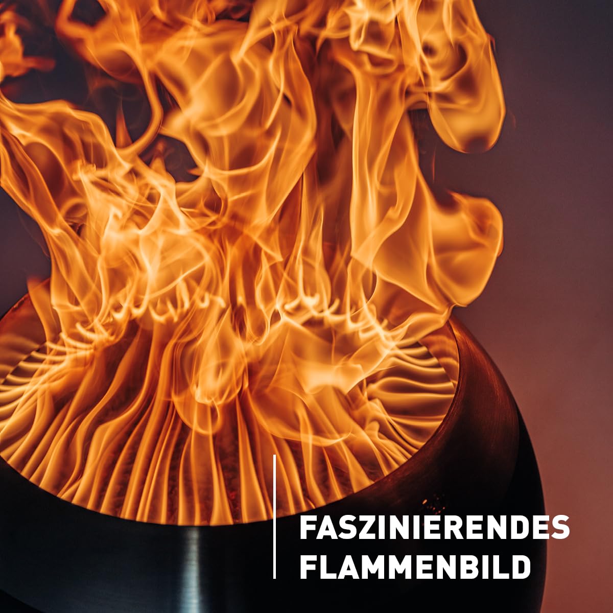 höfats Moon 45 rauchfreie Feuerschale Edelstahl Feuerkorb Holzvergaser-Technologie ⌀ 45 cm