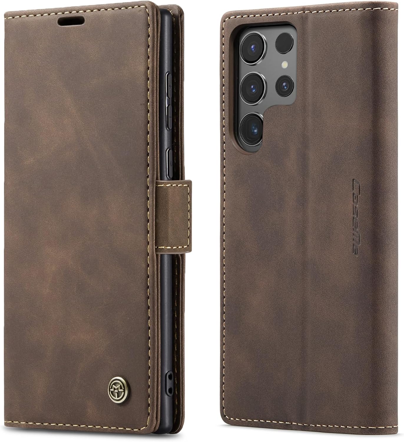 for Samsung Galaxy S24 Ultra Case, Flip Wallet Leather Case with Card Holder Magnetic Closure Shockproof Kickstand Protective Phone Cases Cover for Galaxy S24 Ultra 5G Cover,Coffee - Image 8