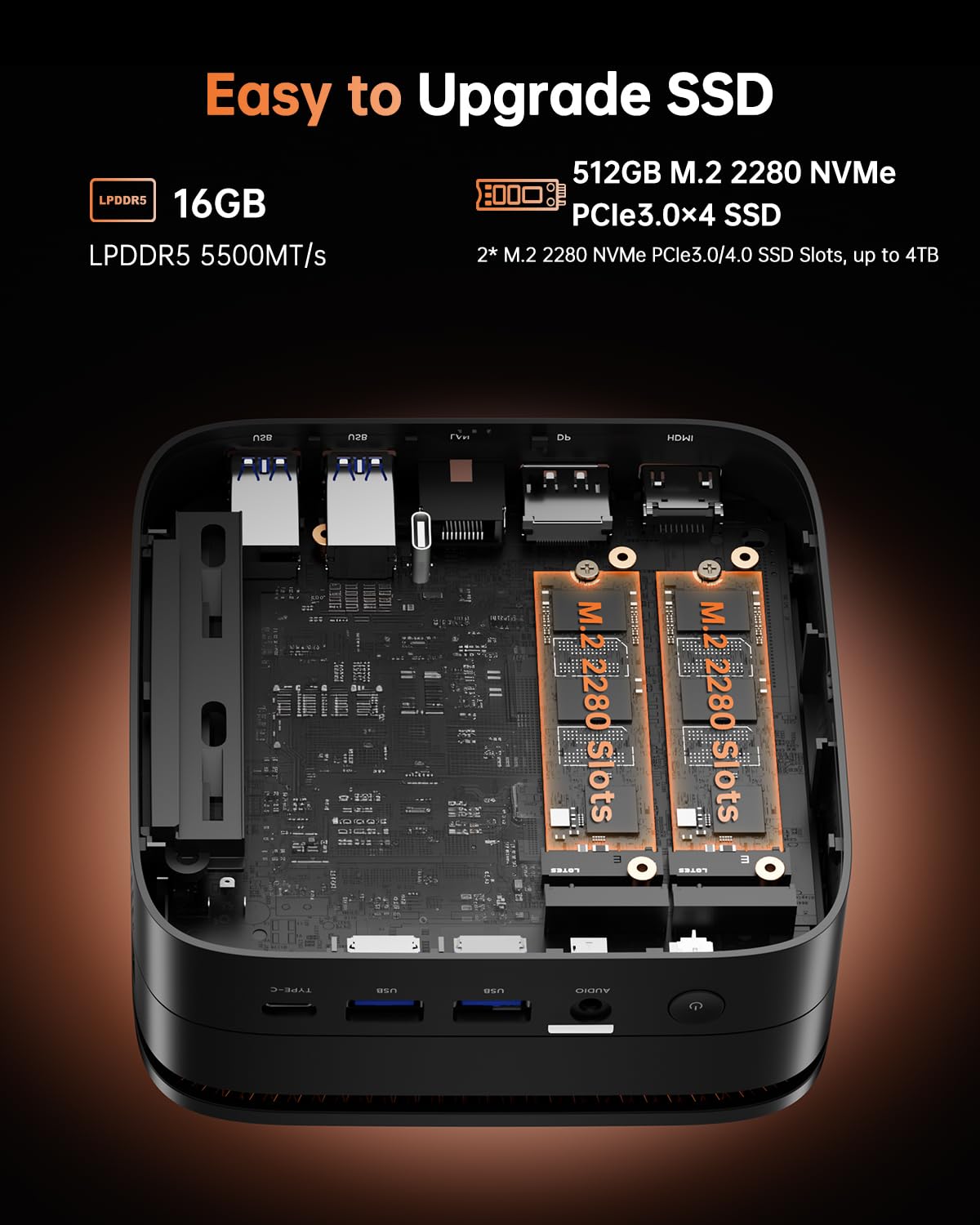 NiPoGi H1 Mini PC ΑΜD Ryzen 7 7735HS (4.75GHz,8C/16T) WiFi6 BT5.2 W-11 PRO | Besser als R7 6800H/5730U 16GB LPDDR5 5500MHz/512GB M.2 NVMe SSD 4K Triple Display(DP1.4/HDMI2.0/Type-C) für Gaming Business