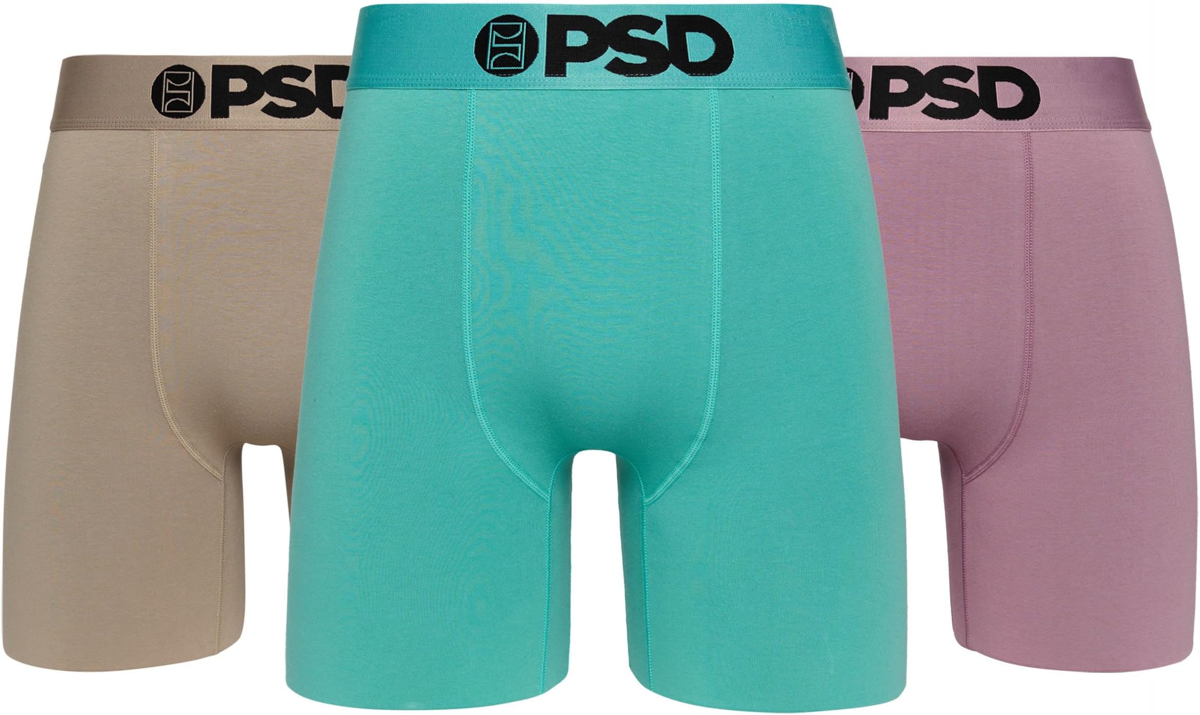 PSD Underwear Mens Boxer Briefs - 3 Pack Cotton Boxer Briefs, Standard Length, Soft & Breathable Boxer Briefs for Men