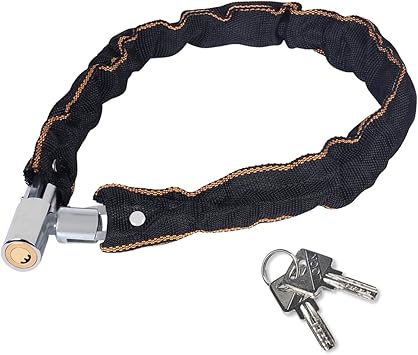 Amazon チェーンロック Rotek 自転車 ワイヤーロック 4 4ｍｍ特殊鋼て構成 高温に耐えるナイロンカバ付き 切りにくい 錠とロックも全て金属製 盗難防止 レベルアップ スペアキー2つ付き 品質保証 Rotek チェーンロック