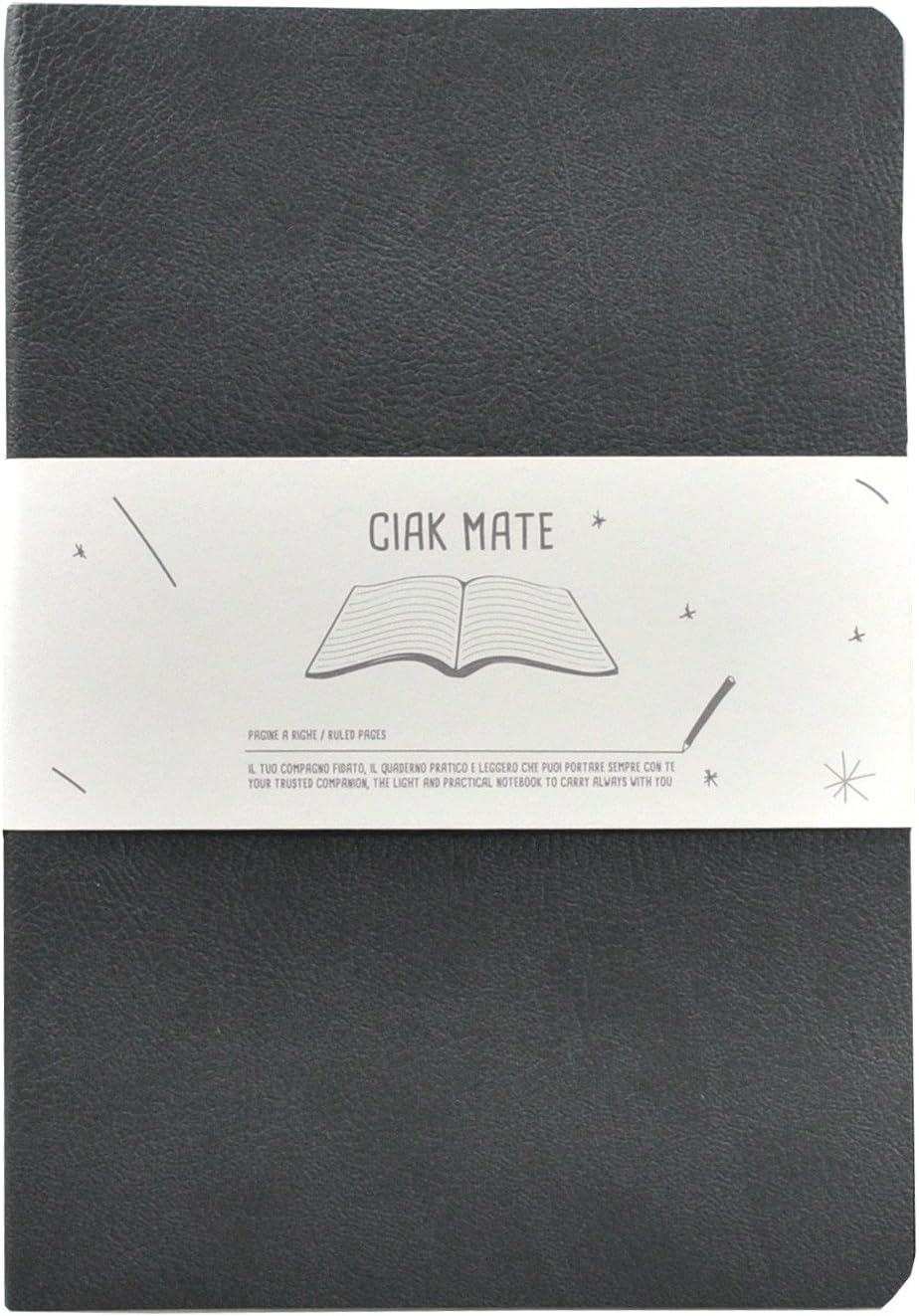 Ciak Mate Lined Notebook 15 x 21cm Dark Grey