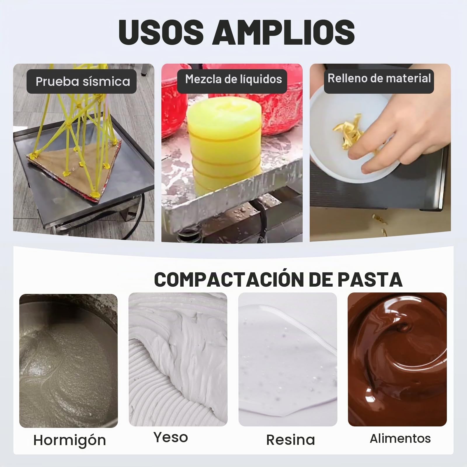 YUCHENGTECH 35cmx35cm Mesa Vibratoria de Hormigón 3000-3600 Veces/Min | Mesa Vibratoria para Moldeado Capacidad de Carga de 10kg para Cemento, Hormigón, Resina, Yeso