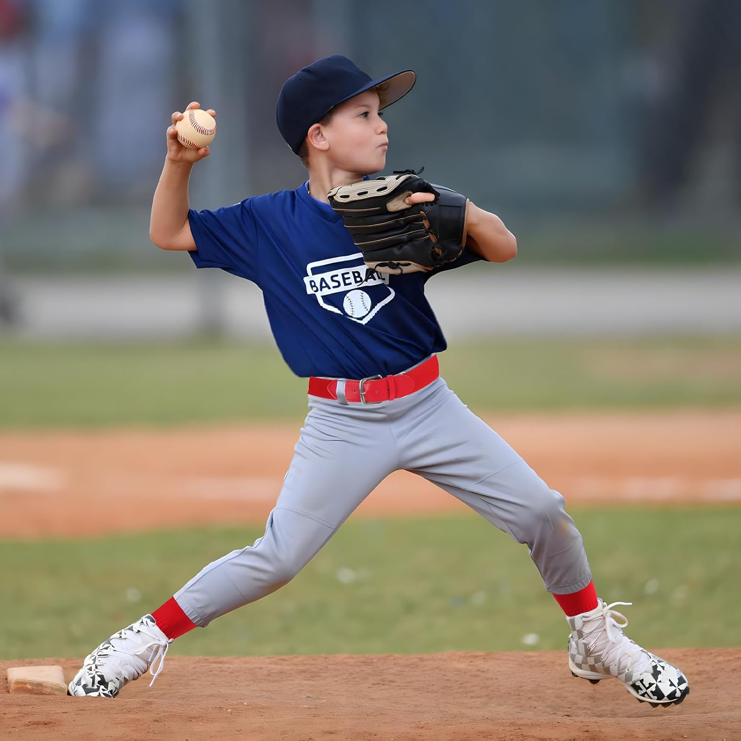 Ultrafun Kids Youth Baseball/Softball Socks and Belt Combo Set for Boys Girls - Image 2