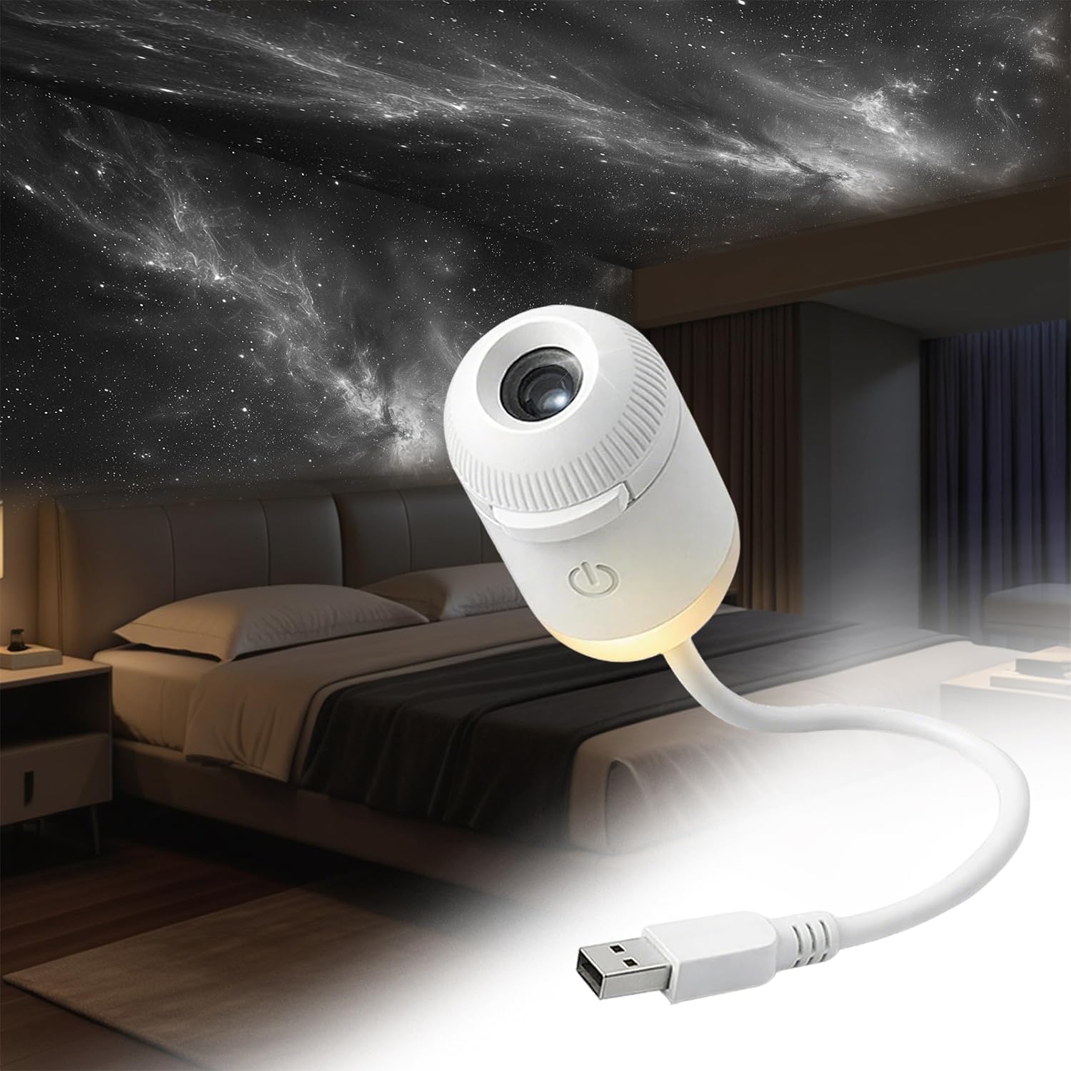 12-in-1 Galaxy Projector Night Light, USB Star Projector with 12 Films