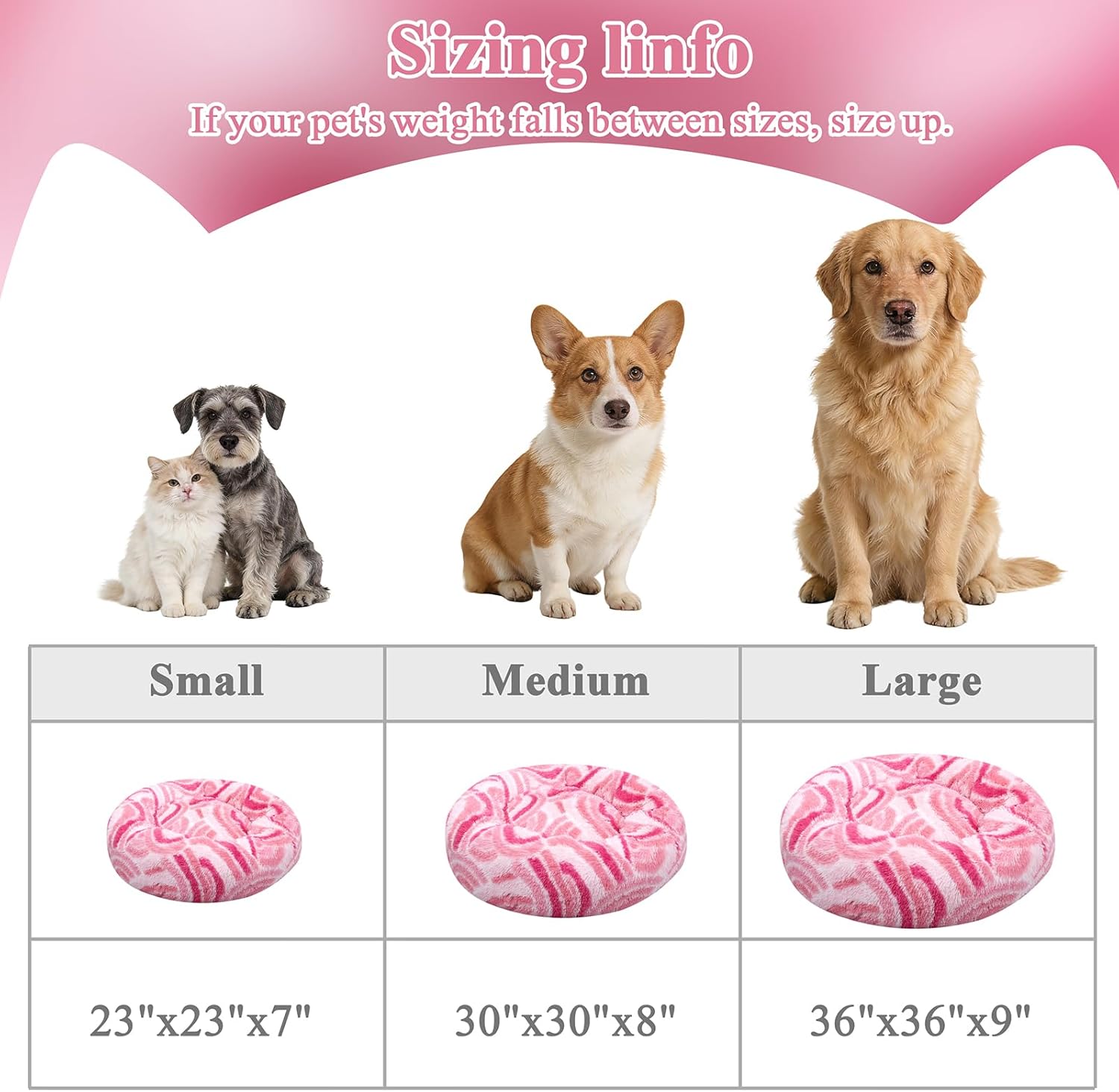 Calming Donut Dog Bed for Small Dogs, Fluffy Round Sofa Burrow Bed, Orthopedic Waterproof Anti-Anxiety Pet Beds with Supportive Edge, Washable Soft Plush Cat Beds with Non-Slip Bottom